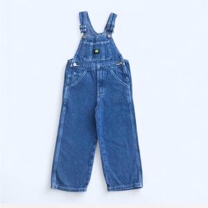 Unisex John Deere kids blue denim overalls kid size 5